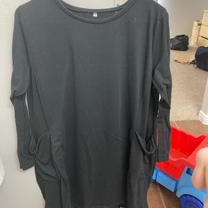 Long sleeve shirt or short dress w pockets